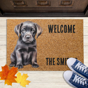 Paillasson Matette de bienvenue - Chiot noir Labrador