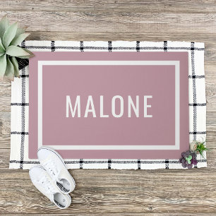 Paillasson Mauve Nom de famille personnalisé mat de porte