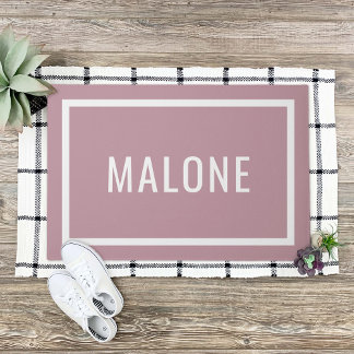 Paillasson Mauve Nom de famille personnalisé mat de porte