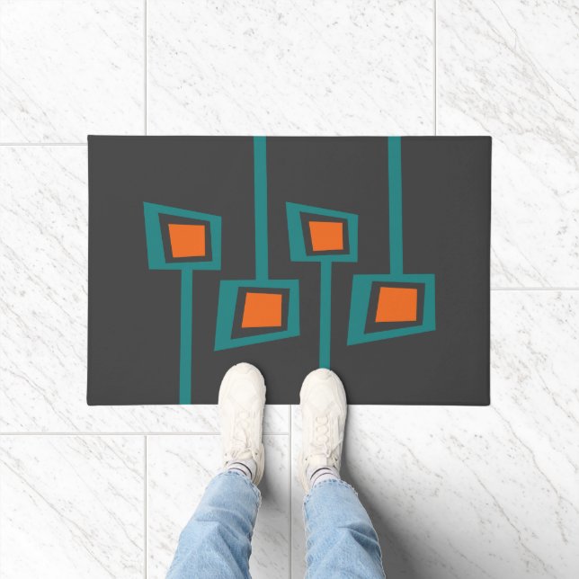 Paillasson MCM WELCOME MAT - Orange et Turquoise (Intérieur)