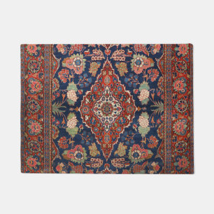 Paillasson Medallian rouge de la Persia Kashan 
