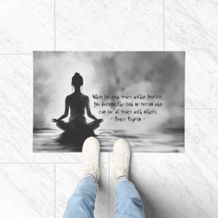 Paillasson Méditation Yoga Instructeur Lotus Pose Peinture à