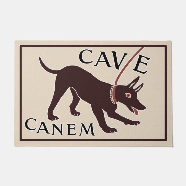 Paillasson Méfiez-vous du chien "Cave Canem" Image gréco-roma (Devant)