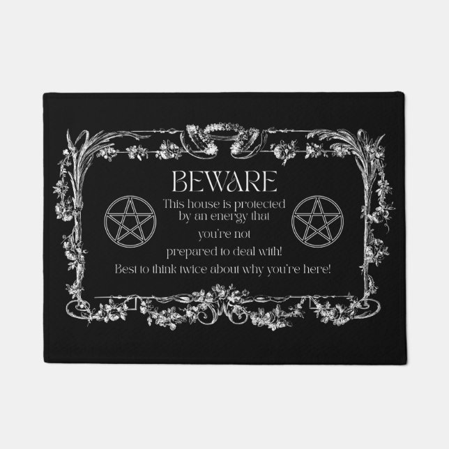 Paillasson Méfiez-vous Protection des Sorcières Rug Pentacle  (Devant)