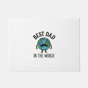 Paillasson Meilleur Papa du Monde Earth Moustache Shirt Desig