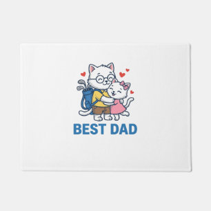 Paillasson Meilleur Papa Golf Chat Câlin Mignon Design Vector