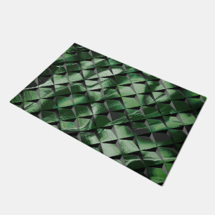 Paillasson Mélanger les carrés 3D avec l'image vert foncé de 