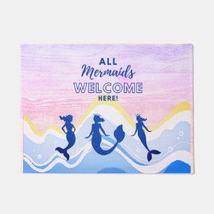 Paillasson Mermaid Trio   Toutes les sirènes Bienvenue Mat de
