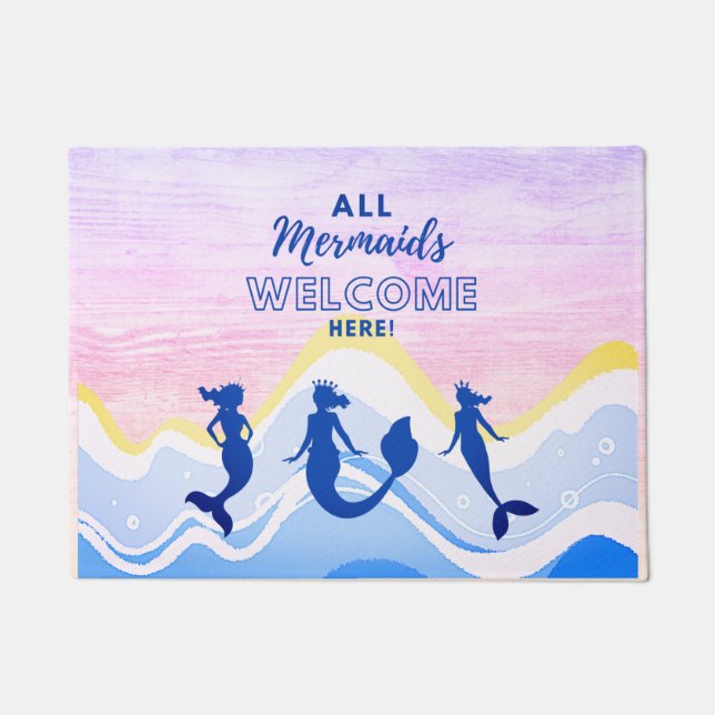 Paillasson Mermaid Trio | Toutes les sirènes Bienvenue Mat de (Devant)