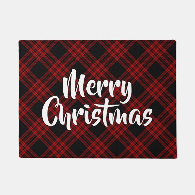 Paillasson Merry Christmas Menzies Chasse Plaid (Devant)