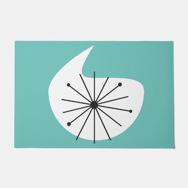 Paillasson Mi-siècle moderne COULEUR PERSONNALISÉE Starburst (Devant)
