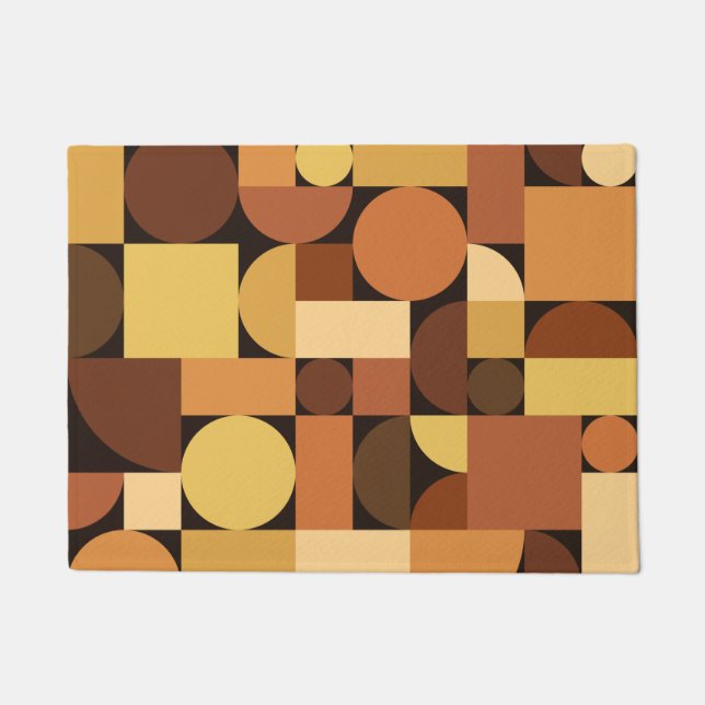 Paillasson Mi-siècle moderne géométrique Orange (Devant)