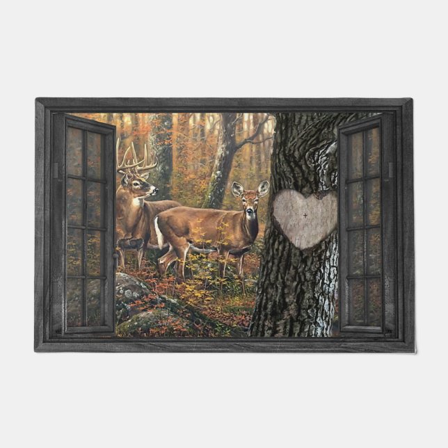 Paillasson Mignonette Couples De Cerfs, Animaux Sauvages (Devant)
