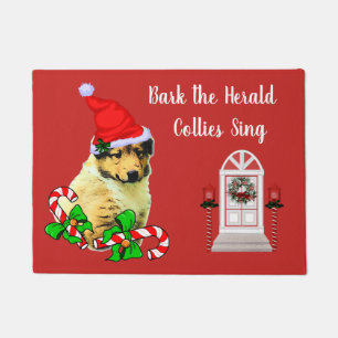 Paillasson Mignonne Collie Puppy Doormat de Noël