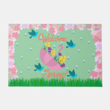Mignonne fourrure de porte de printemps
