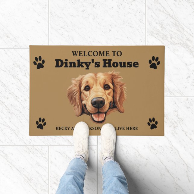 Paillasson Mignonne Golden Retriever Chien (Intérieur)