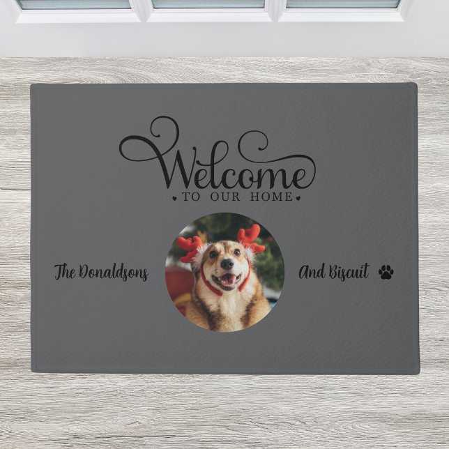 Paillasson Mignonne Welcome Chien Photo Porte Fibre (Créateur téléchargé)