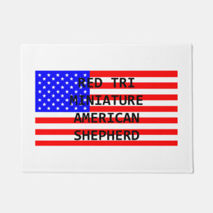 Paillasson mini am shep nom sur drapeau rouge tri