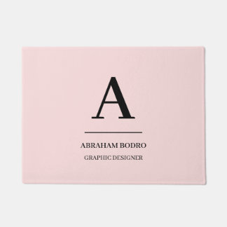Paillasson Minimal Hot Pink Modern Typographic Monogram