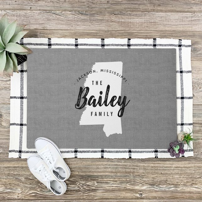 Paillasson Mississippi Famille Monogramme État Pormat (Créateur téléchargé)