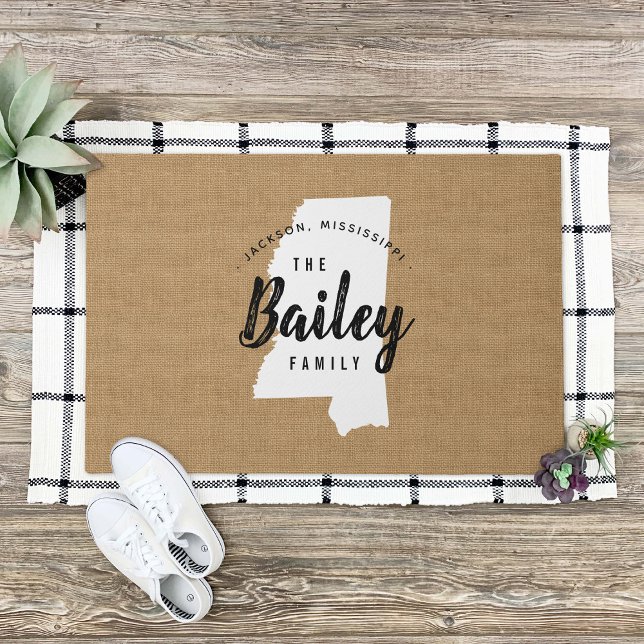 Paillasson Mississippi Famille Monogramme État Pormat (Créateur téléchargé)