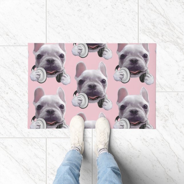 Paillasson Mode DJ activé : Chien bouledogue français cool av (Intérieur)