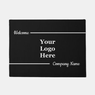 Paillasson Modèle d'affaires Noir et Blanc votre logo ici