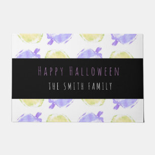 Paillasson Modèle de tampons citrouille Joyeux Halloween Nom
