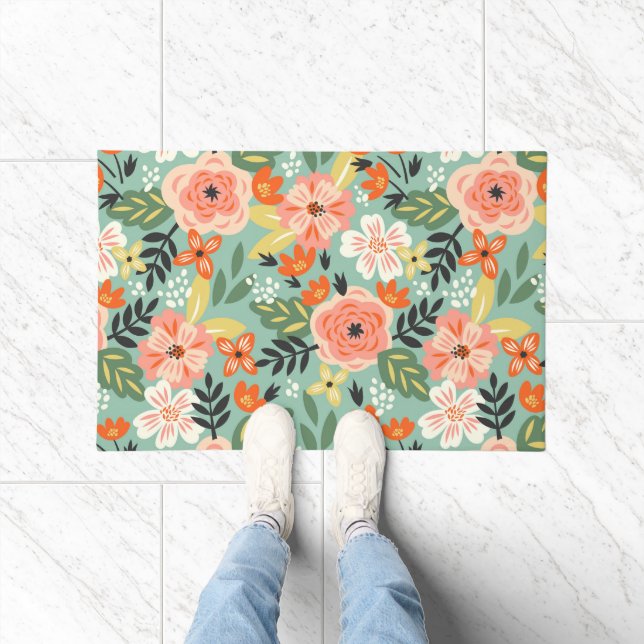 Paillasson Modèle floral du jardin (Intérieur)
