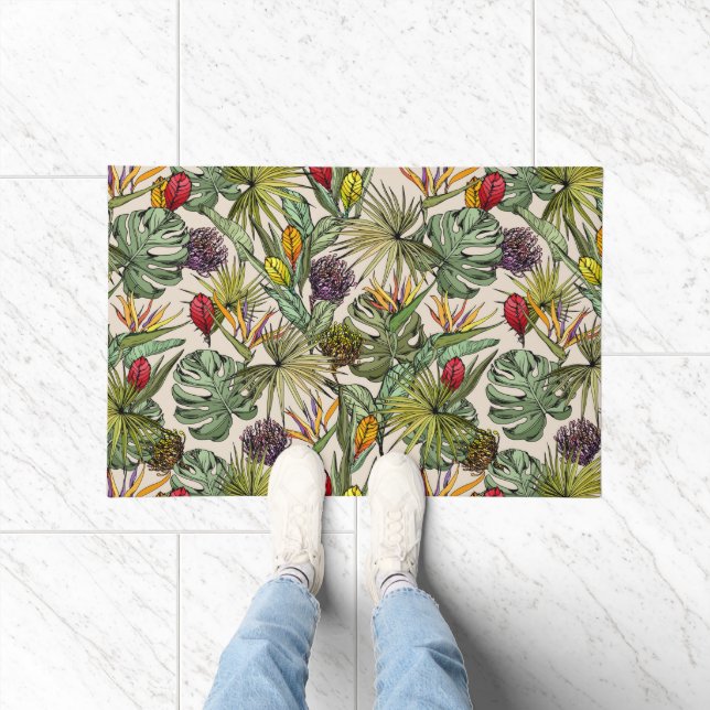 Paillasson Modèle floral tropical (Intérieur)