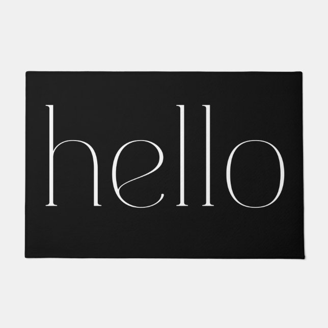 Paillasson Modern Black Hors Scripté Bonjour Bienvenue (Devant)