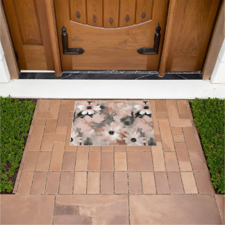 Paillasson Modern Blush Pink Gray Floral 