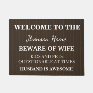 Paillasson Modern Funny Nom de famille Bienvenue Porte person