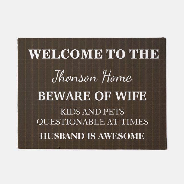 Paillasson Modern Funny Nom de famille Bienvenue Porte person (Devant)