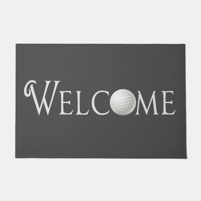Paillasson Modern Grey Simple Golf Ball Bienvenue (Devant)