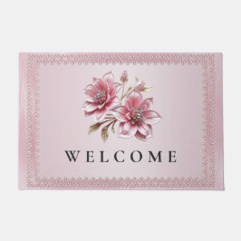 Paillasson Modern Pink Flowers Doormat