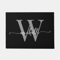 Moderne Élégante Écriture de Nom Monogramme Noir G