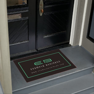 Paillasson Moderne Green Neon Look Entreprise Marque d'affair