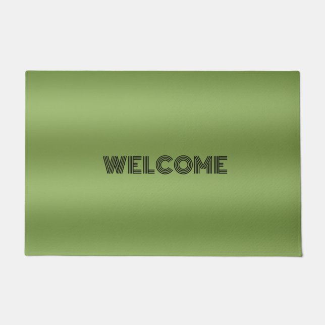 Paillasson Moderne mignon Solide dégradé vert motif d'onde (Devant)