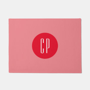 Paillasson Moderne Monogramme Professionnel Plat Initiales si
