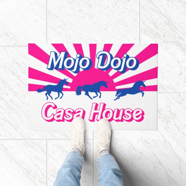Paillasson Mojo Dojo Casa House Barbiecore Rose Unicorne (Intérieur)