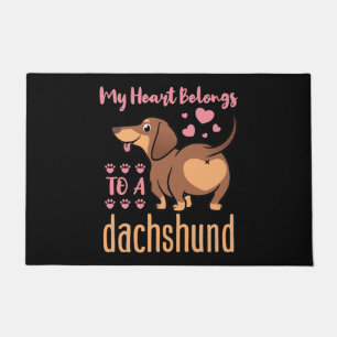Paillasson Mon coeur appartient à un Dachshund Doxie Maman Pa