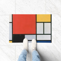 Mondrial Composition Rouge Jaune Bleu Noir