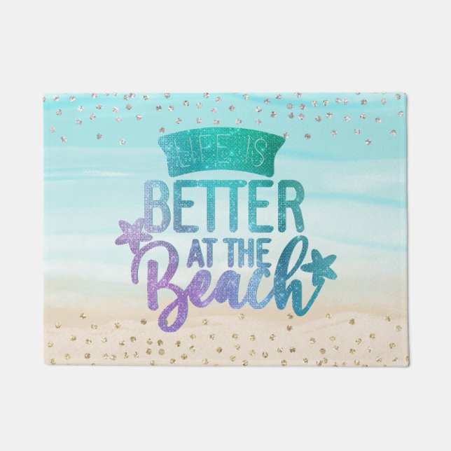Paillasson Monogramme Aquarelle Parties scintillant La vie es (Devant)