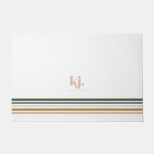 Paillasson Monogramme Bandes Rétro Chic