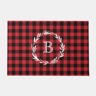 Paillasson Monogramme Bienvenue Motif de contrôle de Buffalo