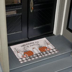 Paillasson Monogramme Citrouille d'Halloween d'automne