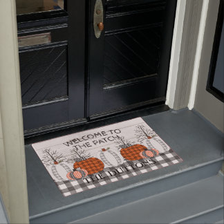Paillasson Monogramme Citrouille d'Halloween d'automne