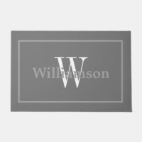 Monogramme Classic Gris encadré Nom de famille Doo