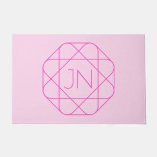 Paillasson Monogramme cool, Style de logo de hanche Rose &